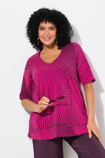 Plus size veliki brojevi Majica kratkih rukava V ovratnika za punije