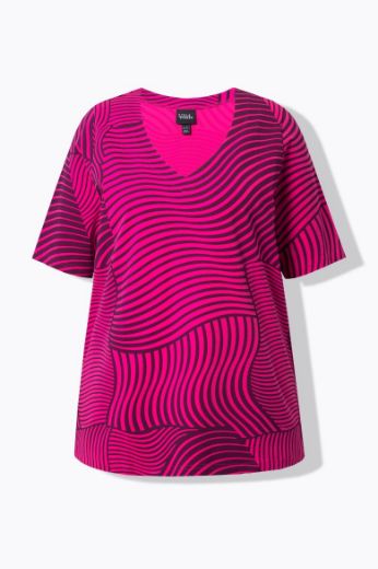 Plus size veliki brojevi Majica kratkih rukava V ovratnika za punije