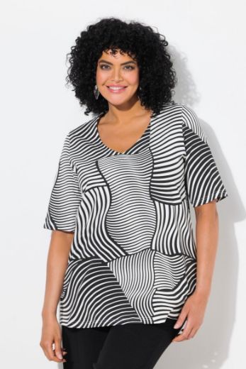 Plus size veliki brojevi Majica kratkih rukava V ovratnika za punije
