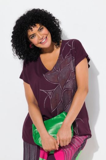 Plus size veliki brojevi Majica kratkih rukava V ovratnika za punije