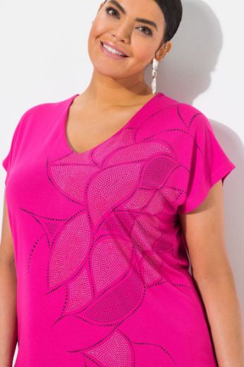 Plus size veliki brojevi Majica kratkih rukava V ovratnika za punije