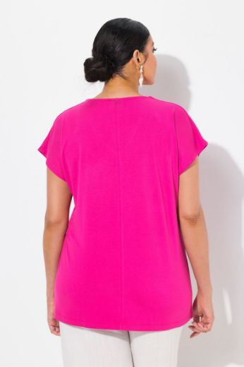 Plus size veliki brojevi Majica kratkih rukava V ovratnika za punije