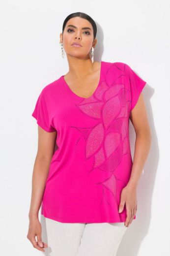 Plus size veliki brojevi Majica kratkih rukava V ovratnika za punije