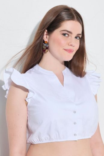 Plus size veliki brojevi Bluza dirndl kratkih rukava za punije