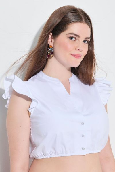 Veliki brojevi Bluza dirndl kratkih rukava moda za punije