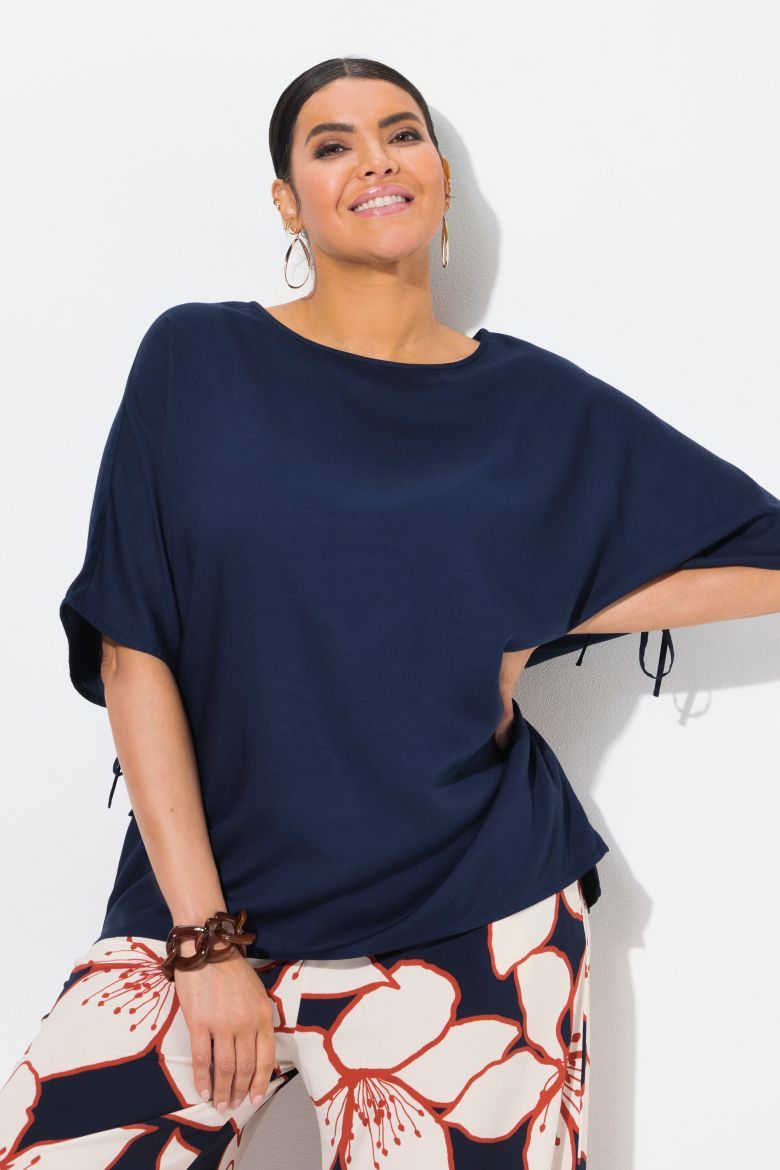 Plus size veliki brojevi Bluza polu rukava šireg kroja za punije