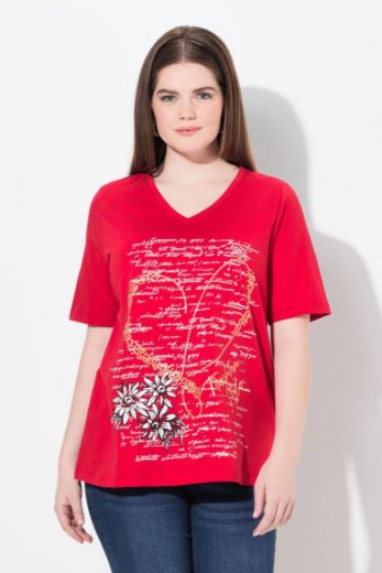 Plus size veliki brojevi Majica kratkih rukava V ovratnika za punije
