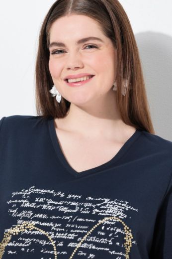 Plus size veliki brojevi Majica kratkih rukava V ovratnika za punije