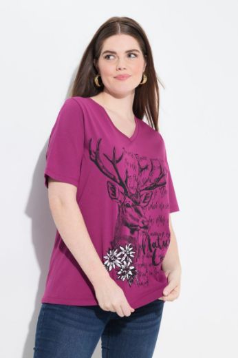 Plus size veliki brojevi Majica kratkih rukava V ovratnika za punije