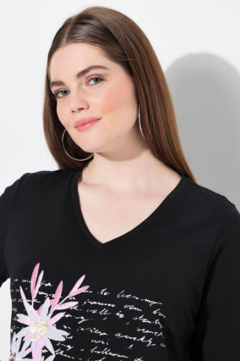 Plus size veliki brojevi Majica kratkih rukava V ovratnika za punije