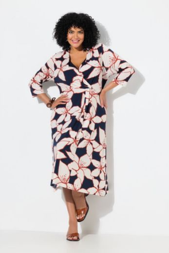 Plus size veliki brojevi Haljina midi 3/4 rukava za punije