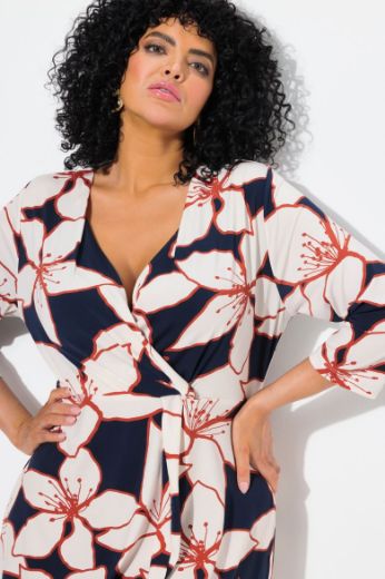 Plus size veliki brojevi Haljina midi 3/4 rukava za punije