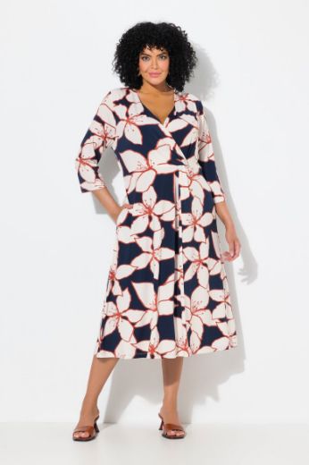 Plus size veliki brojevi Haljina midi 3/4 rukava za punije