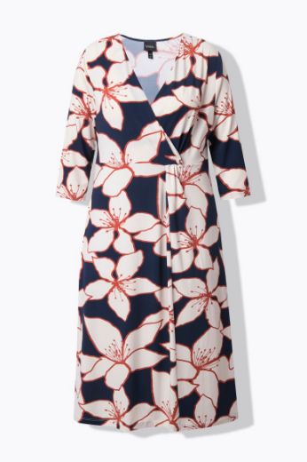 Plus size veliki brojevi Haljina midi 3/4 rukava za punije