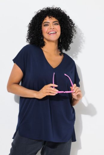 Plus size veliki brojevi Majica kratkih rukava V ovratnika za punije
