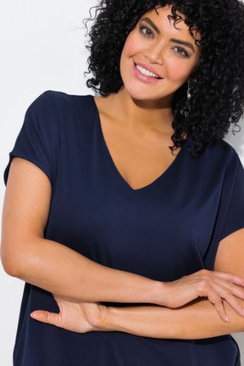Plus size veliki brojevi Majica kratkih rukava V ovratnika za punije
