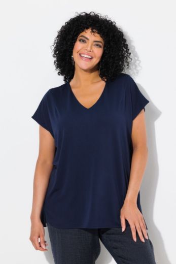 Plus size veliki brojevi Majica kratkih rukava V ovratnika za punije