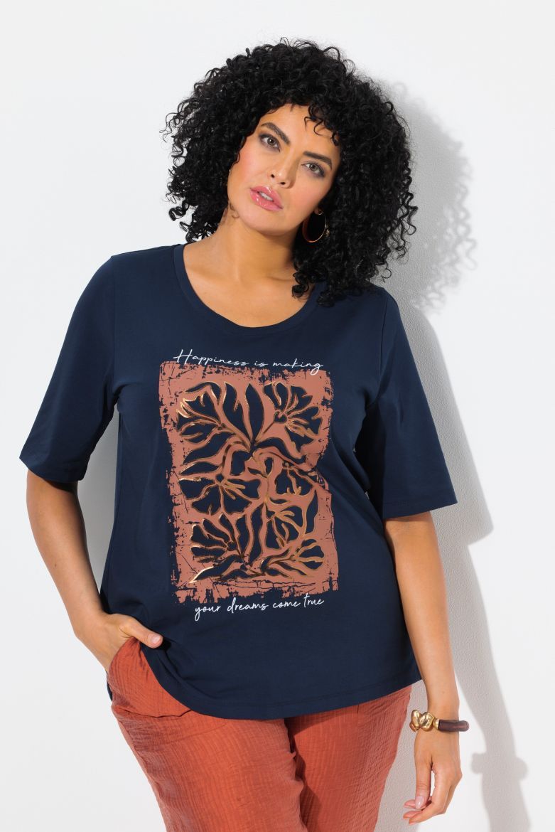 Plus size veliki brojevi Majica kratkih rukava okruglog ovratnika za punije