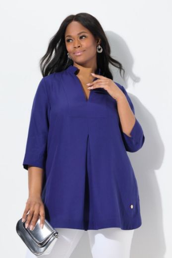 Plus size veliki brojevi Bluza s 3/4 rukavima V izreza za punije