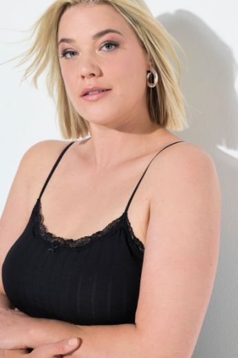 Plus size veliki brojevi Potkošulja s dodatkom ukrasne čipke za punije