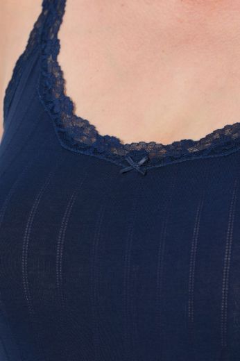 Plus size veliki brojevi Potkošulja s dodatkom ukrasne čipke za punije