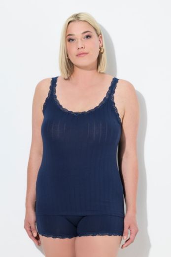 Plus size veliki brojevi Potkošulja s dodatkom ukrasne čipke za punije