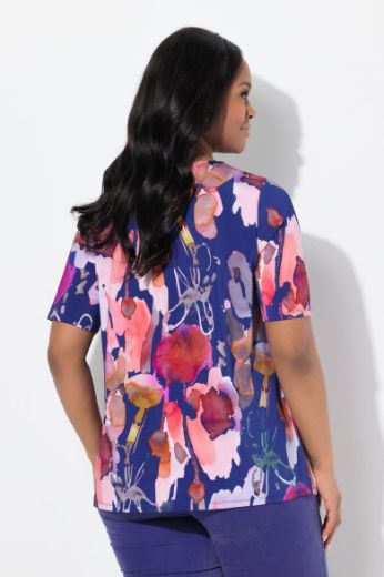 Plus size veliki brojevi Majica kratkih rukava V ovratnika za punije
