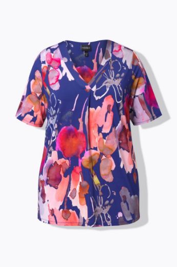 Plus size veliki brojevi Majica kratkih rukava V ovratnika za punije