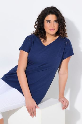 Plus size veliki brojevi Majica kratkih rukava V ovratnika za punije