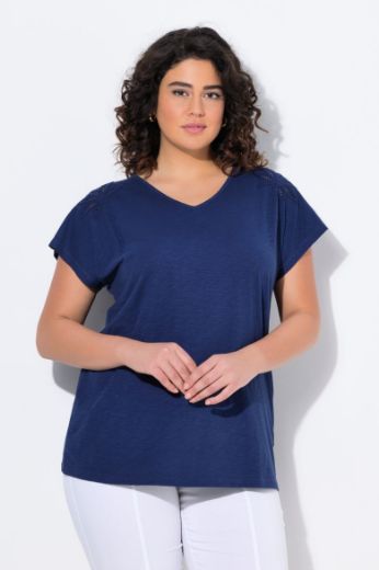 Plus size veliki brojevi Majica kratkih rukava V ovratnika za punije