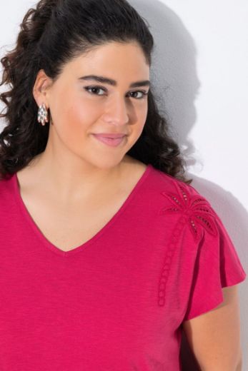 Plus size veliki brojevi Majica kratkih rukava V ovratnika za punije