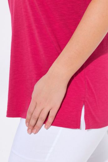 Plus size veliki brojevi Majica kratkih rukava V ovratnika za punije