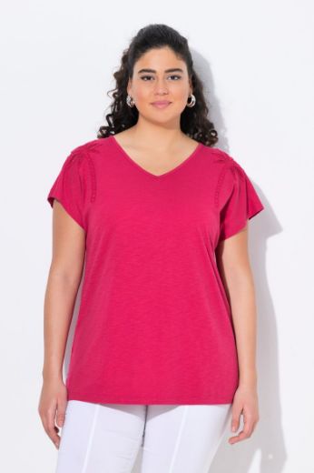 Plus size veliki brojevi Majica kratkih rukava V ovratnika za punije