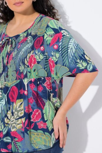 Plus size veliki brojevi Bluza kratkih rukava A kroja za punije