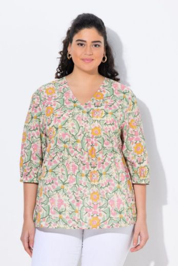 Plus size veliki brojevi Bluza 3/4 rukava A kroja za punije