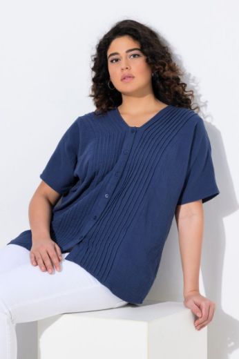 Plus size veliki brojevi Bluza kratkih rukava od muslina za punije