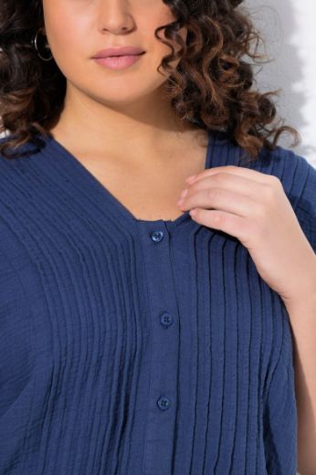Plus size veliki brojevi Bluza kratkih rukava od muslina za punije