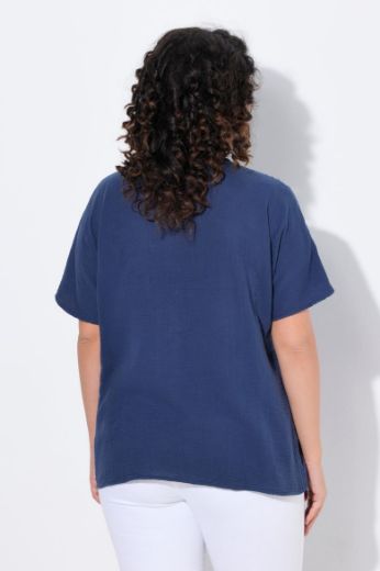 Plus size veliki brojevi Bluza kratkih rukava od muslina za punije