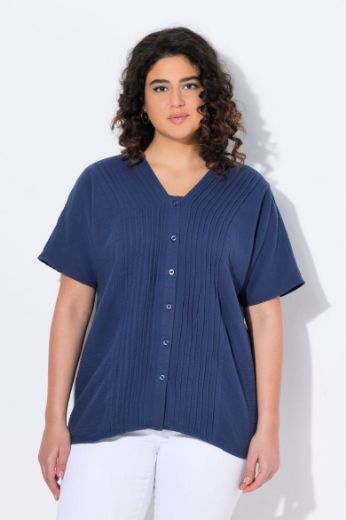Plus size veliki brojevi Bluza kratkih rukava od muslina za punije