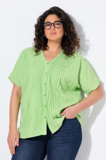 Plus size veliki brojevi Bluza kratkih rukava od muslina za punije