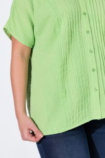 Plus size veliki brojevi Bluza kratkih rukava od muslina za punije
