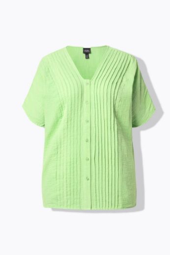 Plus size veliki brojevi Bluza kratkih rukava od muslina za punije
