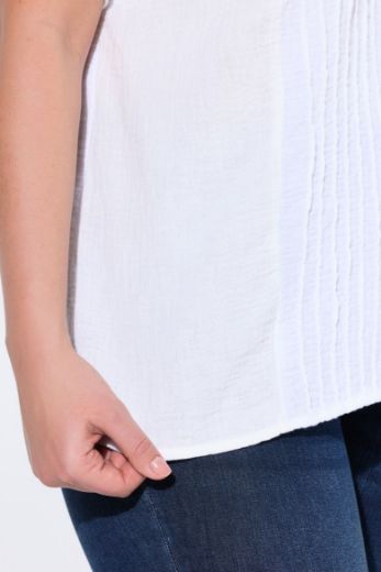 Plus size veliki brojevi Bluza kratkih rukava od muslina za punije