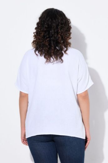 Plus size veliki brojevi Bluza kratkih rukava od muslina za punije