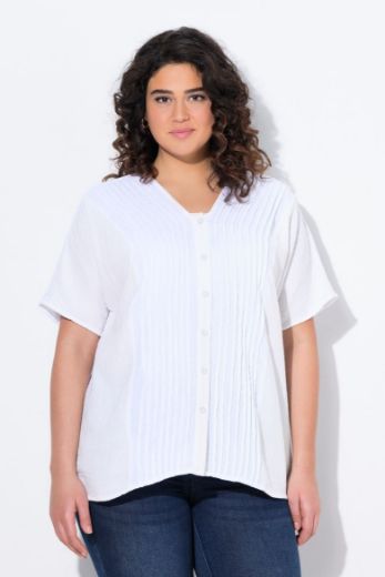 Plus size veliki brojevi Bluza kratkih rukava od muslina za punije