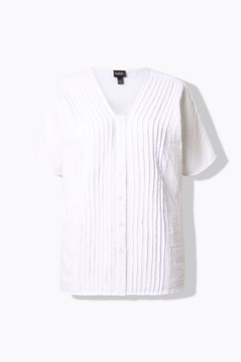 Plus size veliki brojevi Bluza kratkih rukava od muslina za punije
