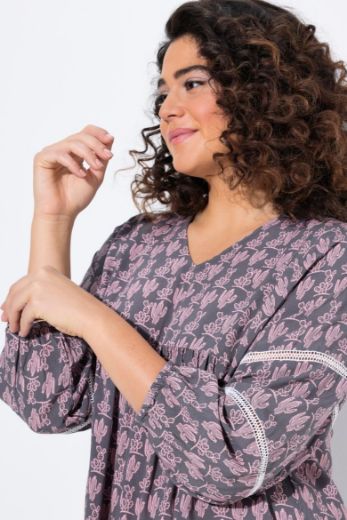 Plus size veliki brojevi Bluza 3/4 rukava V ovratnika za punije