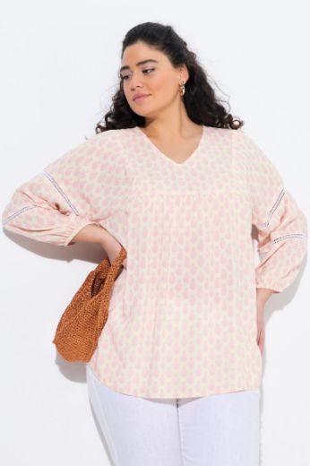 Plus size veliki brojevi Bluza 3/4 rukava V ovratnika za punije