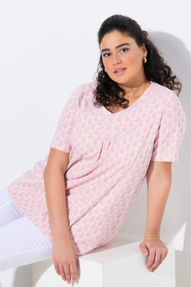 Plus size veliki brojevi Majica kratkih rukava V ovratnika za punije