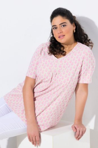 Plus size veliki brojevi Majica kratkih rukava V ovratnika za punije